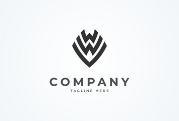 Obraz premium Letter WWV Logo. monogram logo design combination of letters W and V. Flat Vector Logo Design Template element. vector illustration