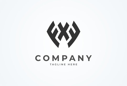 Letter FXF Logo. monogram logo design combination of letters F and X. Flat Vector Logo Design Template element. vector illustration