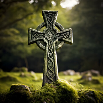 The Resilient Symbol of Unity and Eternity: A Mysterious and Ancient Celtic Cross Against A Gloom Laden Sky
