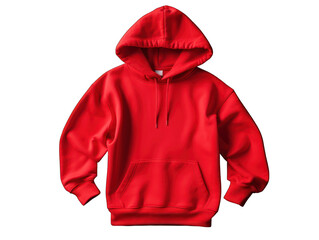 red hoodie isolated on transparent background, transparency image, removed background
