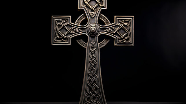 The Resilient Symbol of Unity and Eternity: A Mysterious and Ancient Celtic Cross Against A Gloom Laden Sky