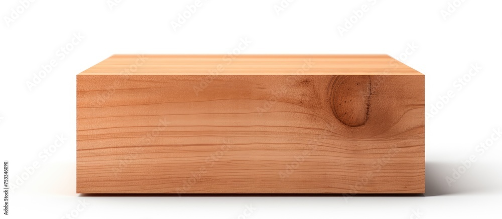 Poster wooden box isolated on a white background with clipping path