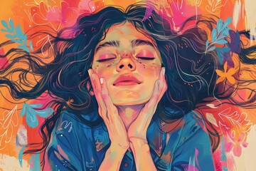 Artistic illustrations of women embracing their uniqueness and individuality