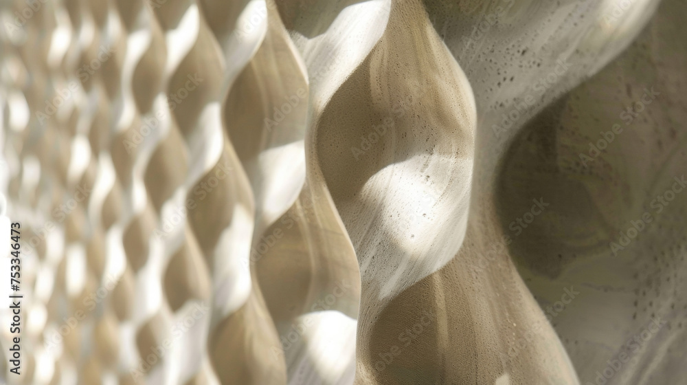 Poster a macro shot of a textured wall almost resembling scales with sunlight filtering in through the edge