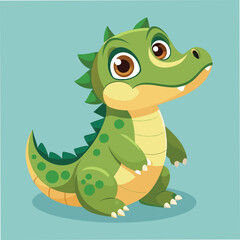Obraz premium beautiful cartoon crocodile vector