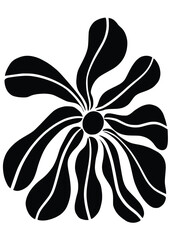 Stylish abstract flower poster Trendy Matisse-style minimalist, hand-drawn design.