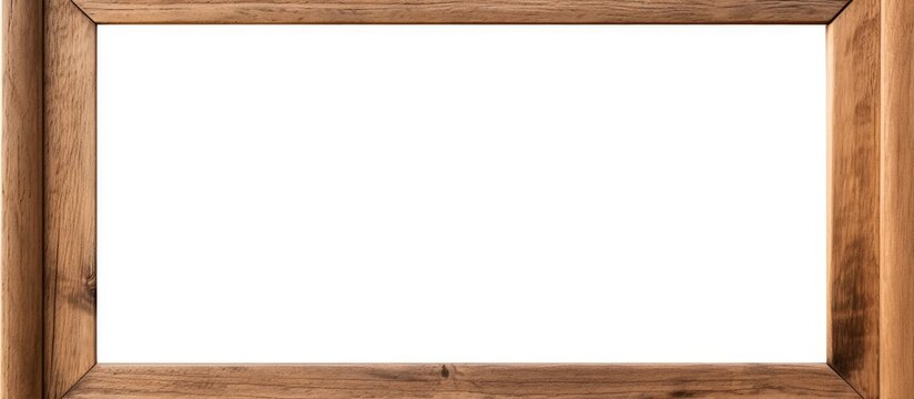 Simple Wooden Picture Frame on White Background