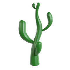 a green cactus with a long stem and green leaves