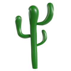 a green cactus with a long stem and green leaves
