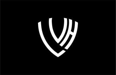 LVH creative letter shield logo design vector icon illustration