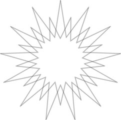 Star shape dots outline. Geometric element