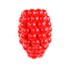 A close up of a red raspberry