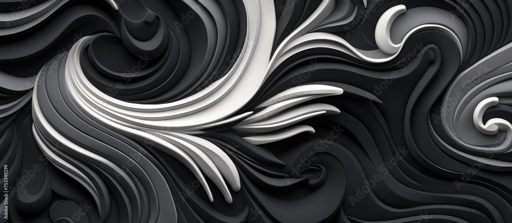 Poster monochromatic pattern elegant abstract design