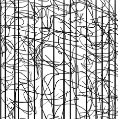 Simple abstract pattern with vertical lines and tangled wires