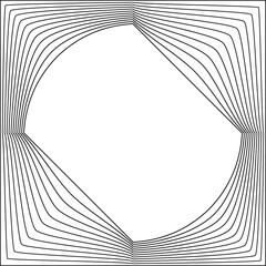 Square shape line warp effect inside. Design elements