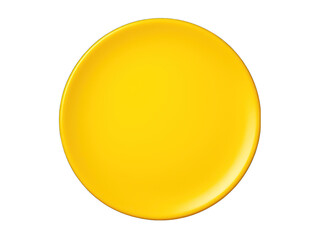 Yellow round blank circle isolated on transparent background, transparency image, removed background