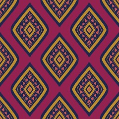 Ikat Flower Pattern Ethnic Geometric native tribal boho motif aztec textile fabric carpet mandalas African