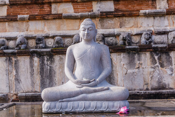 Happy lord Buddha statue, design