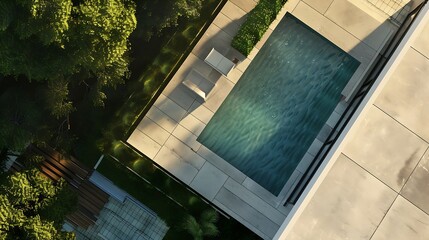 Generative AI : Architecture 3d rendering of minimal house with swimming pool