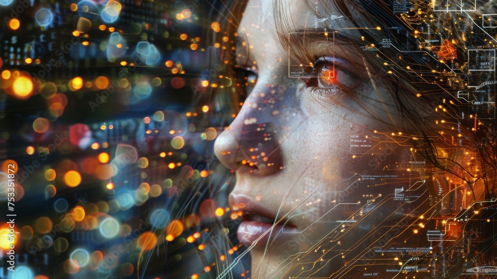 Poster abstract bokeh lights with a blurred side - this image features beautiful bokeh lights creating a vi