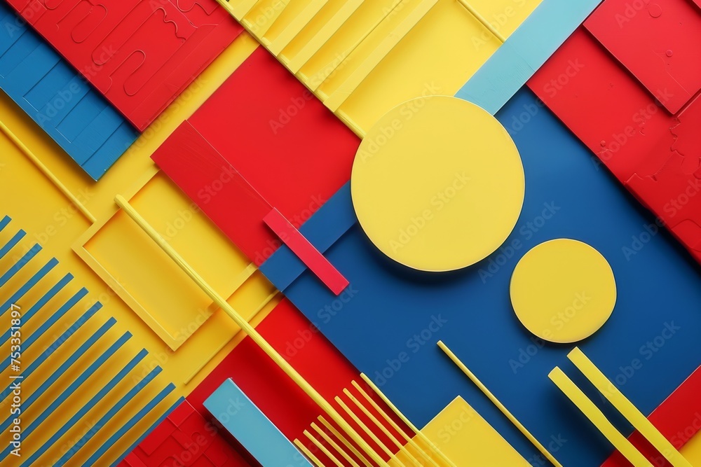 Poster abstract colorful geometric shapes background - a vibrant composition of geometric shapes with a str