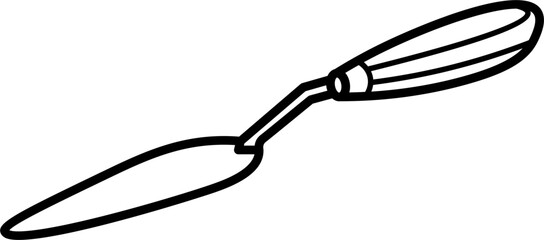 Palette Knife Outline Vector Illustration