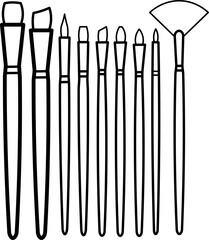 Brushes Outline Vector Illustration