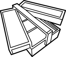 Art Box Outline Vector Illustration