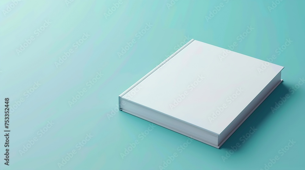 Poster generative ai : blank square cover book template on colour background