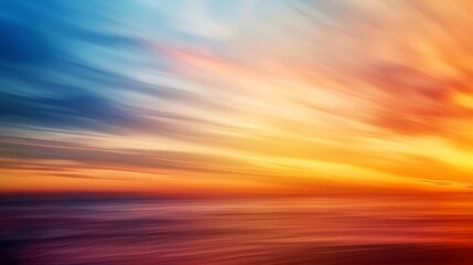 Naklejka na ściany i meble Generative AI : Long Exposure of soft and colorful sunset