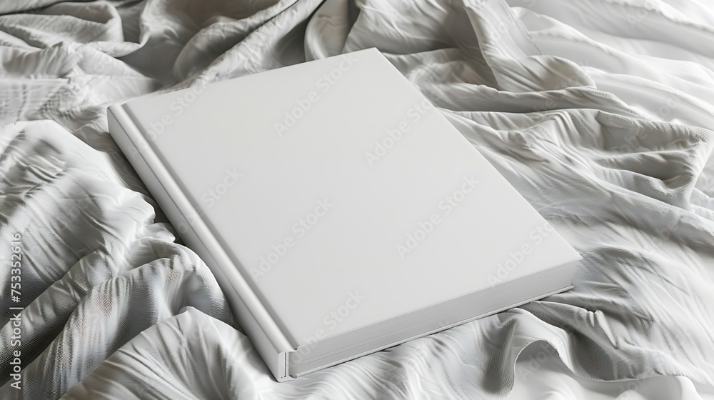 Poster generative ai : white book mockup. square empty book. album with clean pages.