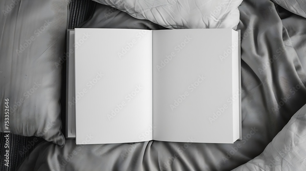 Poster generative ai : white book cover mockup on the pillows in scandinavian style