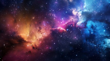 Fototapeta na wymiar Generative AI : Incredibly beautiful galaxy in outer space. Nebula night starry sky in rainbow colors. 