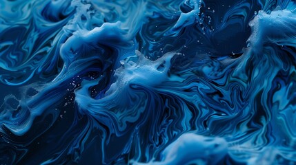 Generative AI : abstract blue color water wave, pure natural swirl pattern texture, background photography