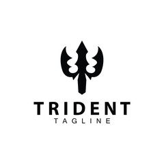 Trident logo design spear weapon vector sea king poseidon neptune symbol template