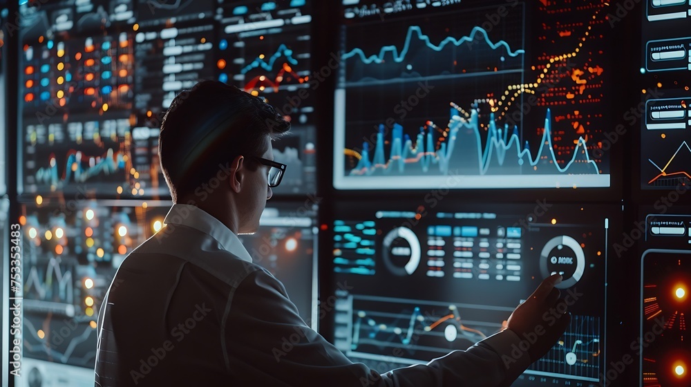 Poster Generative AI : Data analytics and insights powered by big data and artificial intelligence technologies. oard with charts.