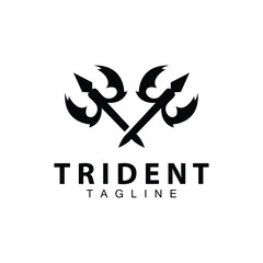 Trident logo design spear weapon vector sea king poseidon neptune symbol template © Arya19