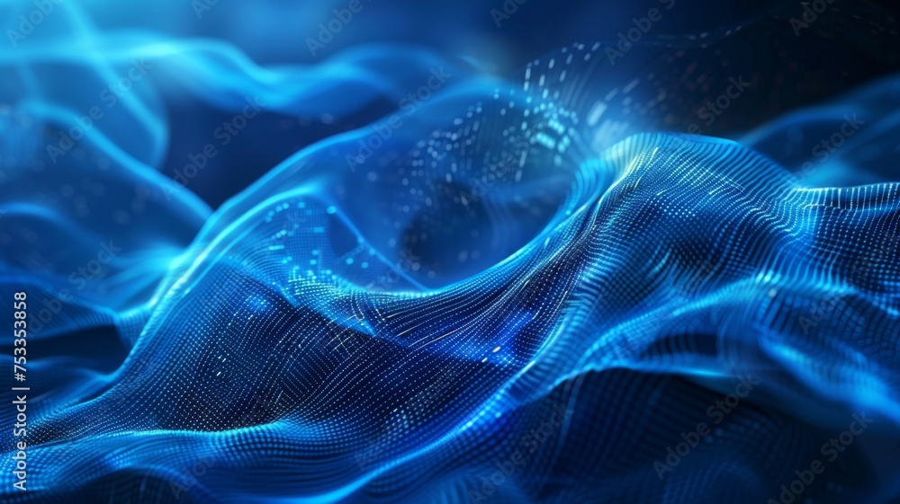 Poster futuristic abstract blue network pattern - this image features a sophisticated digital blue network 