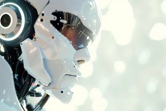 Generative AI : artificial intelligence AI research of robot and cyborg development for future of people living. 