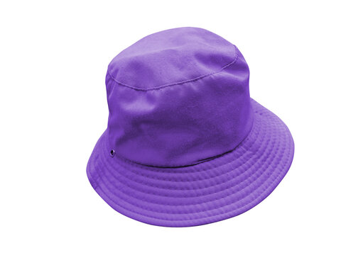 Purple bucket hat isolated on white background