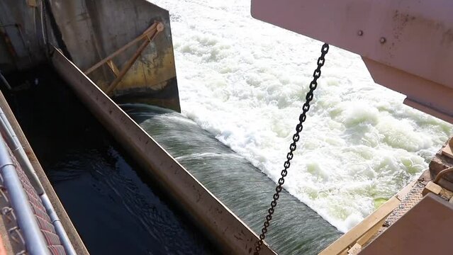 Rushing Waters at Argo Dam - Huron River Rapids, Stationary Side View