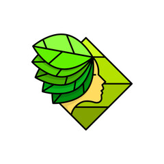 nature girl mascot logo designs