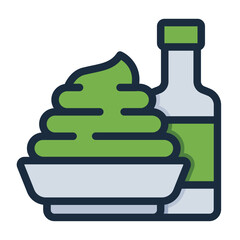 Wasabi paste and bottle icon