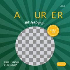 Unique Modern Food Menu Design For Social Media