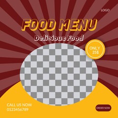 Unique Modern Food Menu Design For Social Media post