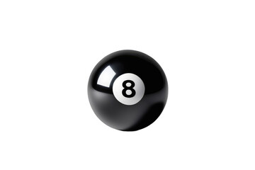 Black 8 ball isolated, centered on a pure white background, gloss highlights reflecting soft-box lighting, shadow delineated below to suggest depth, high resolution, DSLR capture
