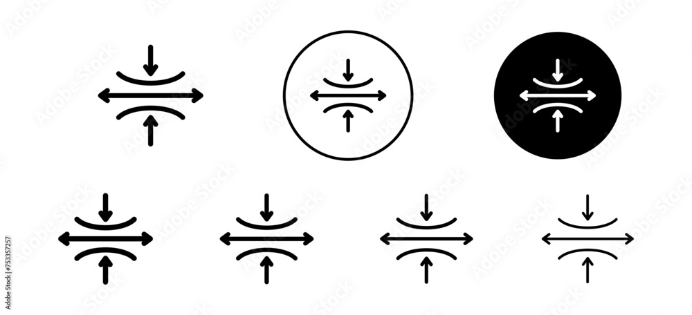 Aufkleber elastic vector icon set collection. elastic outline flat icon.