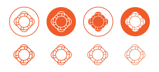 Lifebuoy vector icon set collection. Lifebuoy Outline flat Icon.