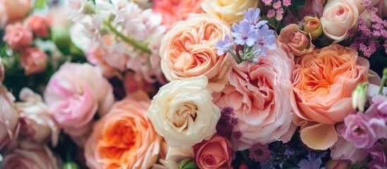 Bouquet of flowers with pastel colors.