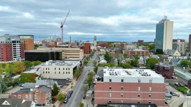 Aerial Fly Through of Ann Arbor Urban Landscape